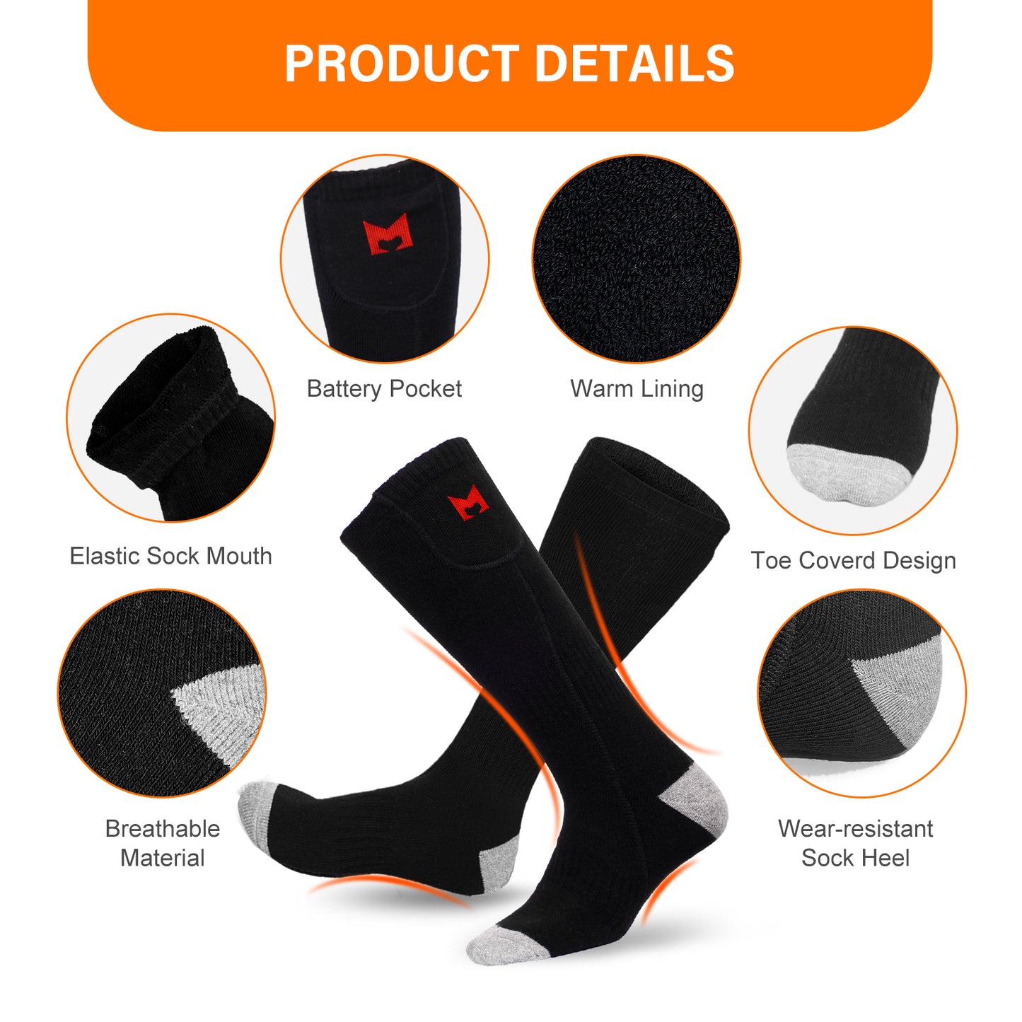 Battery Heated Socks(Black)