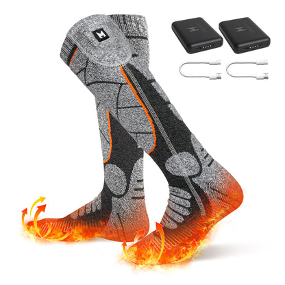 Heated Socks, MRAWARM 5V 6000mAh Rechargeable Heated Socks, Unisex
